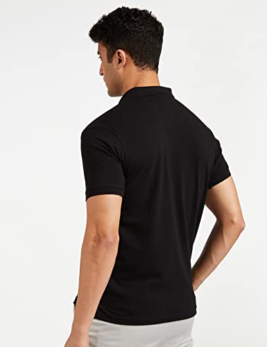 Allen Solly Men's Plain Regular Fit Cotton Polo (AMKP317G04249_Jet Black_Medium)