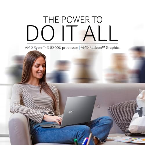 Acer Aspire Lite, AMD Ryzen 3 5300U Processor, 16 GB RAM, 512GB SSD, Full HD, 15.6"/39.62cm, Windows 11 Home, Steel Gray, 1.59KG, AL15-41, Metal Body, Premium Thin and Light Laptop