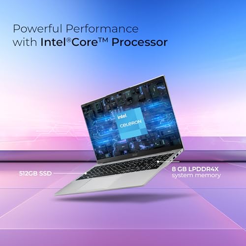 Acer [SmartChoice Aspire 3 Laptop Intel Core Celeron N4500 Processor Laptop (8 GB LPDDR4X SDRAM/512 GB SSD/Win11 Home/38 WHR/HD Webcam) A325-45 with 39.63 cm (15.6") HD Display, Pure Silver, 1.5 KG