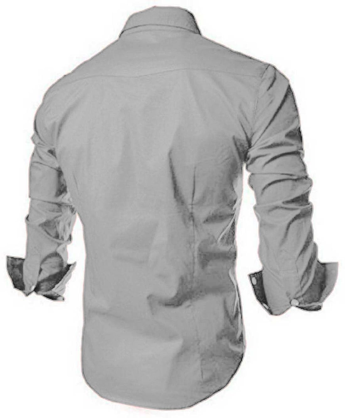 DEELMO Men's Cotton Blend Mandarin Collar Regular Fit Full Sleeve Casual Short Kurta, Grey, XL
