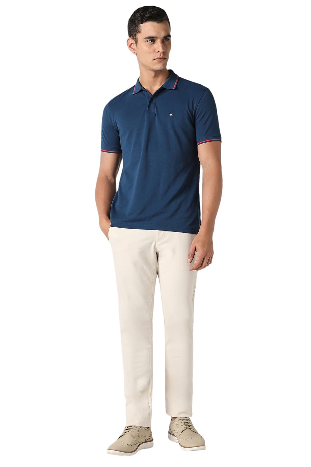Van Heusen Men's Cotton Regular Fit Polo T-Shirt (VSKP517S011419_Nautical XL)