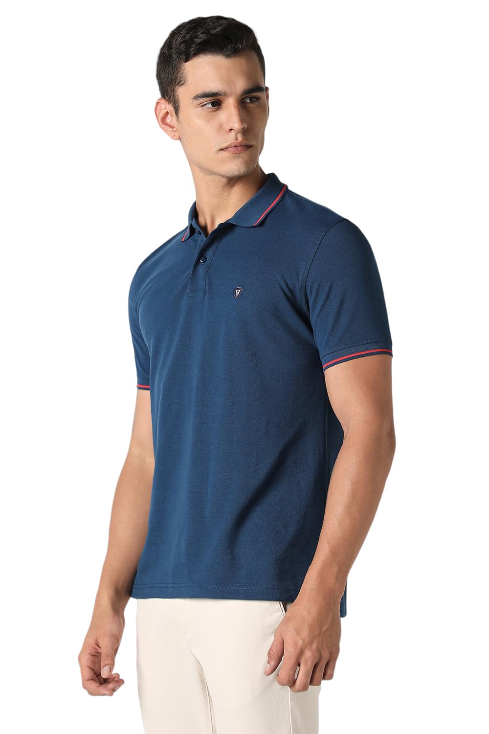 Van Heusen Men's Cotton Regular Fit Polo T-Shirt (VSKP517S011419_Nautical XL)