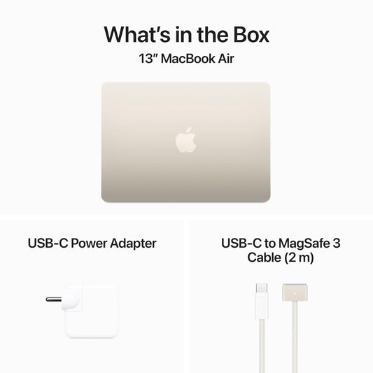 Apple 2024 MacBook Air (13-inch, Apple M3 chip with 8‑core CPU and 10‑core GPU, 24GB Unified Memory, 512GB) - Starlight
