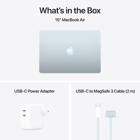 Apple 2025 MacBook Air (15-inch, Apple M4 chip with 10-core CPU and 10-core GPU, 16GB Unified Memory, 512GB) - Sky Blue