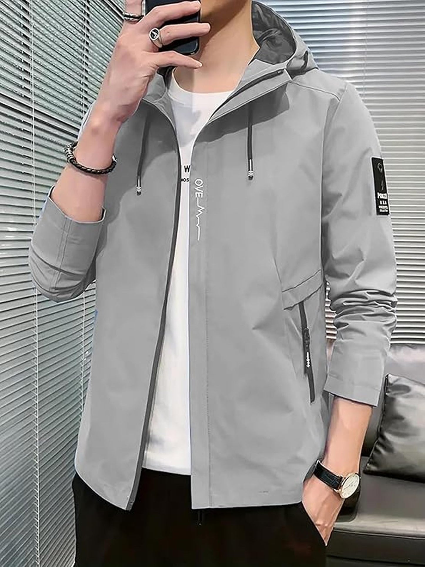 Lymio Jackets || Jacket for men || Lightweight Outwear Jacket (J-9-Grey-L)