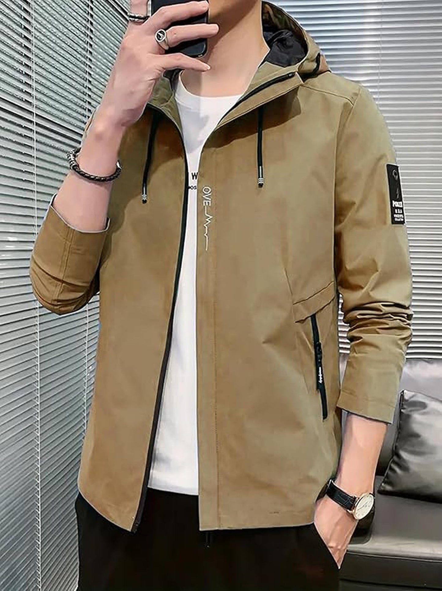 Lymio Jackets || Jacket for men || Lightweight Outwear Jacket (J-8-Khakhi-L)