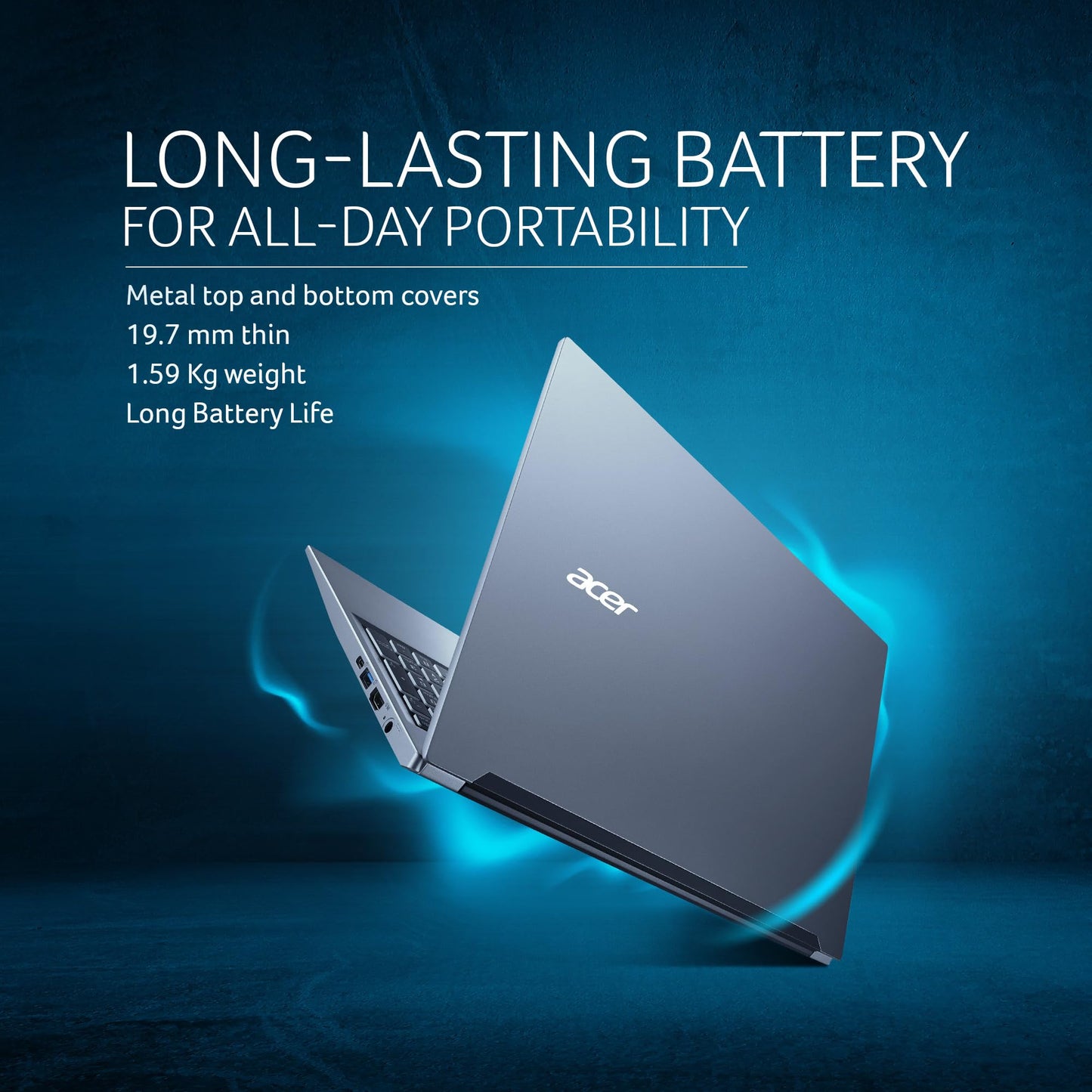 Acer Aspire Lite, AMD Ryzen 3 5300U Processor, 16 GB RAM, 512GB SSD, Full HD, 15.6"/39.62cm, Windows 11 Home, Steel Gray, 1.59KG, AL15-41, Metal Body, Premium Thin and Light Laptop