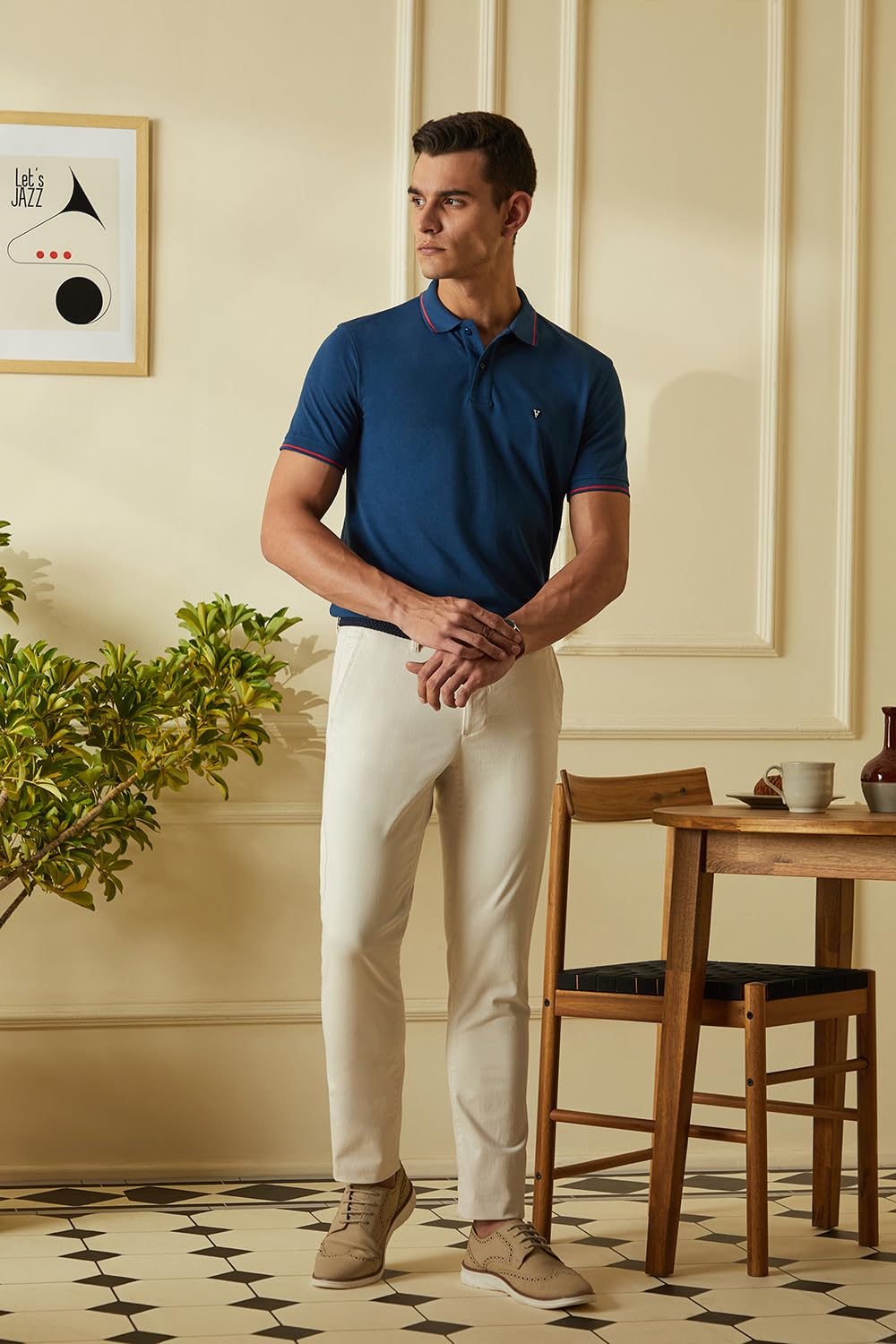 Van Heusen Men's Cotton Regular Fit Polo T-Shirt (VSKP517S011419_Nautical XL)