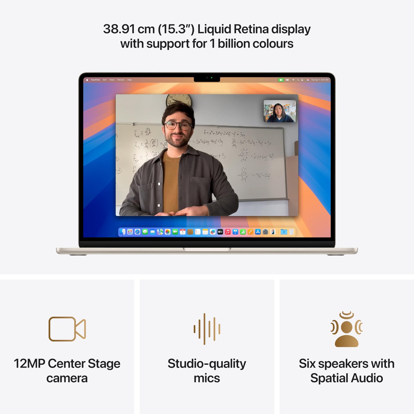 Apple 2025 MacBook Air (15-inch, Apple M4 chip with 10-core CPU and 10-core GPU, 16GB Unified Memory, 256GB) - Starlight