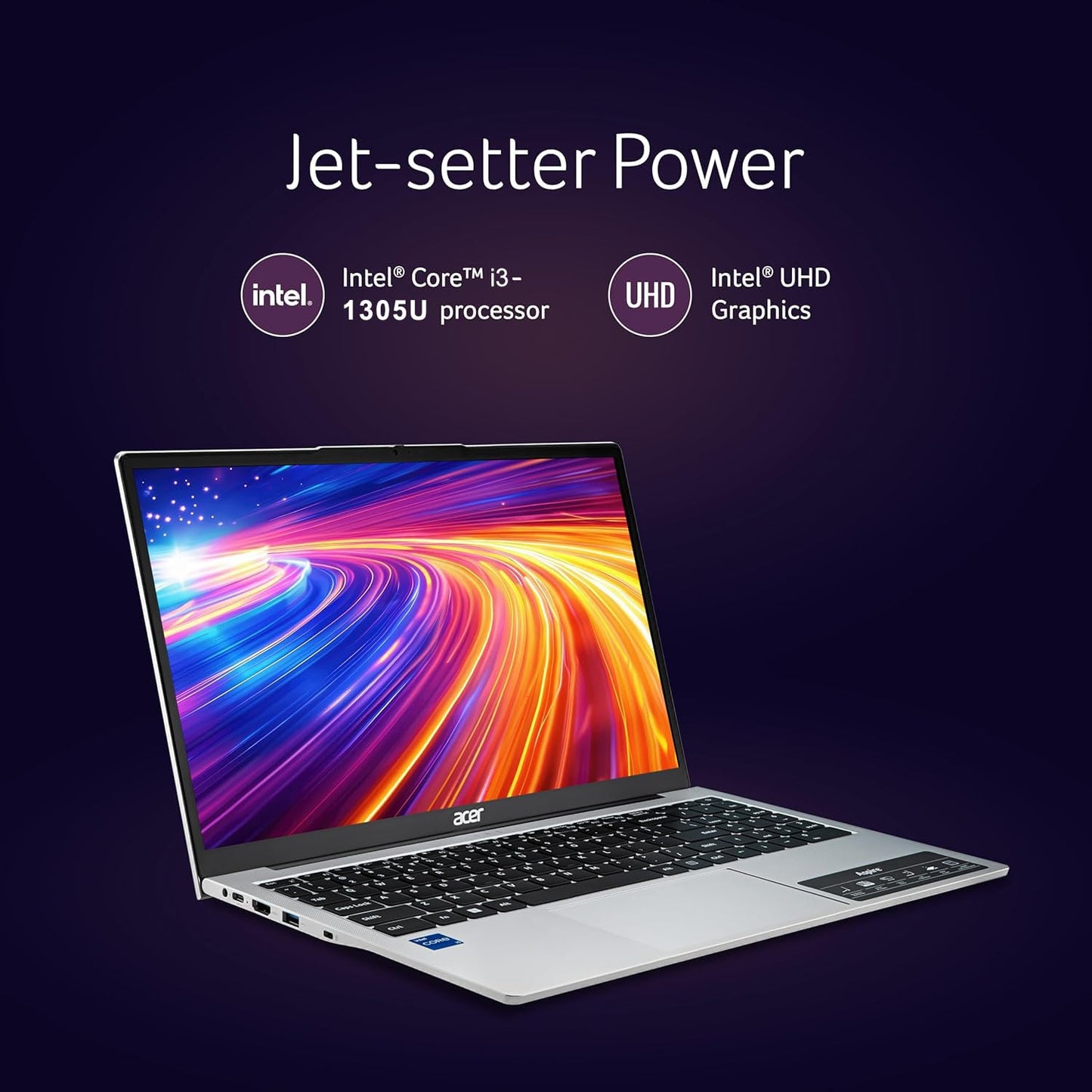 Acer Aspire 3 (2025) Intel Core i3 13th Gen 1305U - (24 GB/512 GB SSD/Intel UHD Graphics/Windows 11 Home) Thin and Light Laptop/15.6" FHD IPS Display/Metal Body/Silver/1.5 Kg/MSO 2021/3 Years Warranty