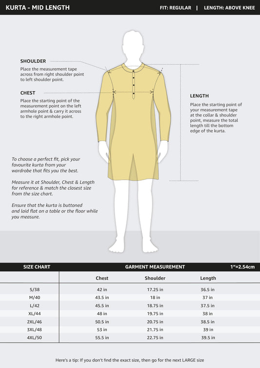 Amazon Brand - Symbol Cotton Men's Mid Length Regular Fit Kurta 37"_Sy-A23-Mna-Mkt-335_Red_XL