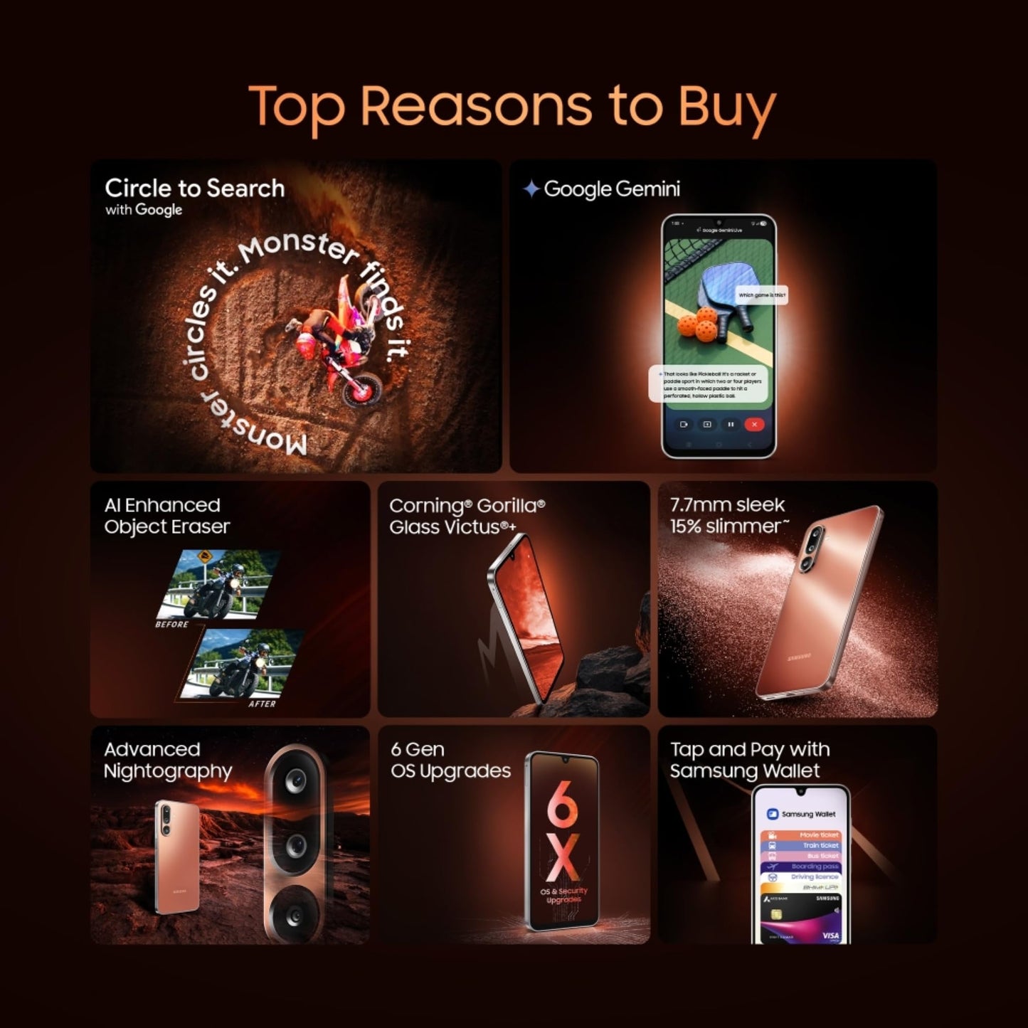 Samsung Galaxy M36 5G (Serene Green, 8 GB RAM, 256 GB Storage)| Circle to Search| Google Gemini| Corning Gorilla Glass Victus+| 7.7mm Slim| AI Enhanced 50 MP OIS Triple Camera| Unmatched Nightography