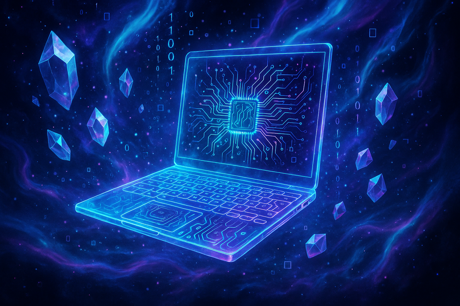 Futuristic Holographic Laptop