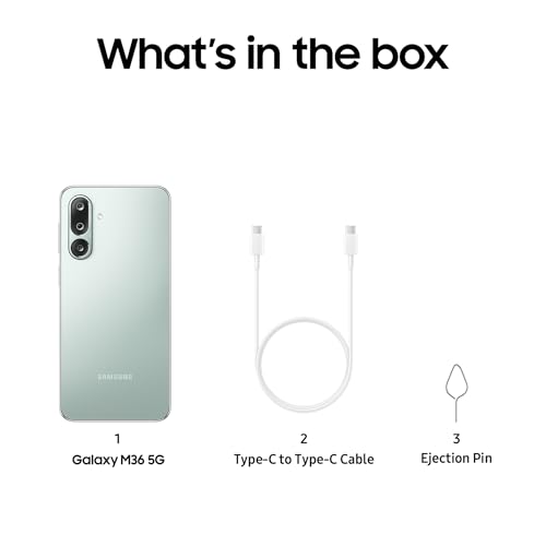 Samsung Galaxy M36 5G (Serene Green, 8 GB RAM, 256 GB Storage)| Circle to Search| Google Gemini| Corning Gorilla Glass Victus+| 7.7mm Slim| AI Enhanced 50 MP OIS Triple Camera| Unmatched Nightography