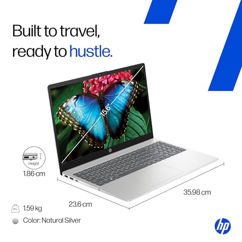HP 15, 13th Gen Intel Core i7-1355U (16GB DDR4, 512GB SSD) FHD, Anti-Glare, 15.6’’/39.6cm, Win11, M365(1yr)* Office 24, Silver, 1.59kg, Iris Xe, FHD Camera w/Shutter, Backlit Laptop fd0468tu/fd0515tu