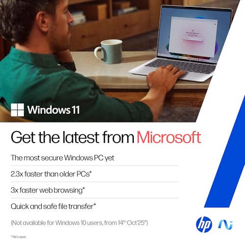 HP OmniBook 5 OLED (Previously Pavilion), Snapdragon X Processor (16GB LPDDR5x, 1TB SSD) 2K, 14''/35.6cm, Win11, M365 Basic(1yr)* Office24, Silver, 1.35kg, he0015QU, Light-Weight, Next-Gen AI Laptop