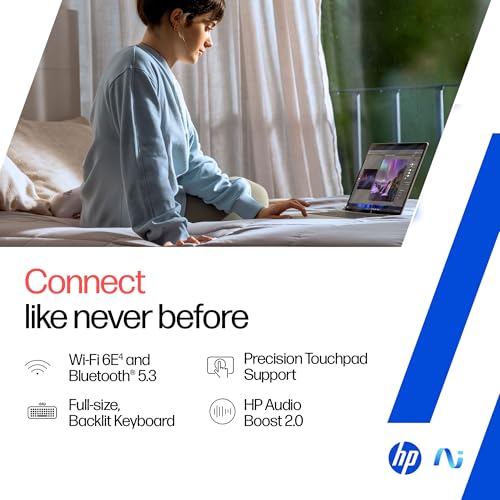 HP OmniBook 5 OLED (Previously Pavilion), Snapdragon X Processor (16GB LPDDR5x, 1TB SSD) 2K, 14''/35.6cm, Win11, M365 Basic(1yr)* Office24, Silver, 1.35kg, he0015QU, Light-Weight, Next-Gen AI Laptop