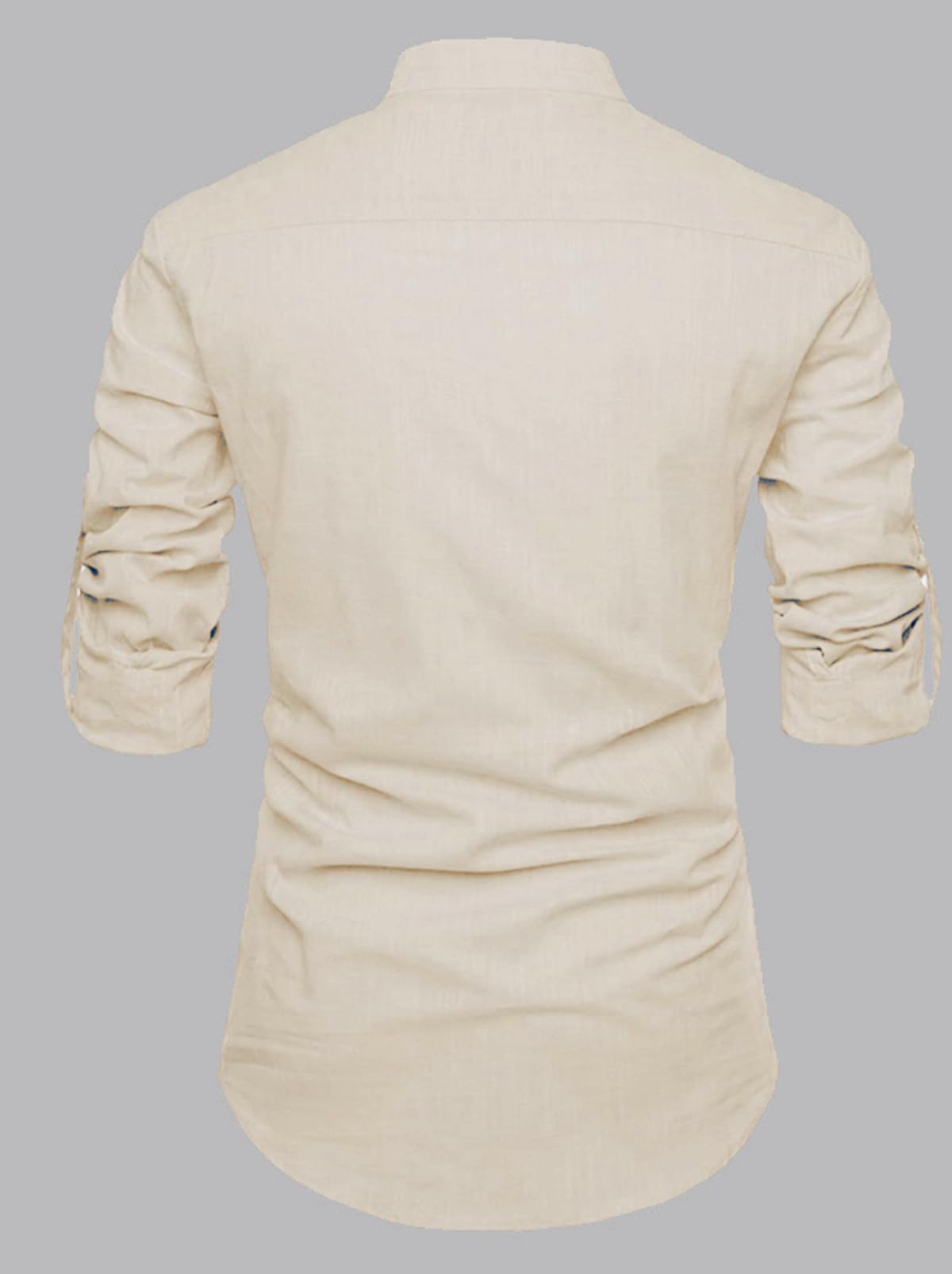 DEELMO Men's Cotton Blend Geometric Regular Fit Shirt (MON321_CHIKU_Down Round_Print_40_Beige