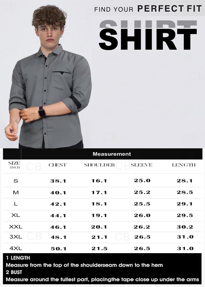 CB-COLEBROOK Men Regular Fit Solid Spread Collar Casual Shirt (Large, Black)