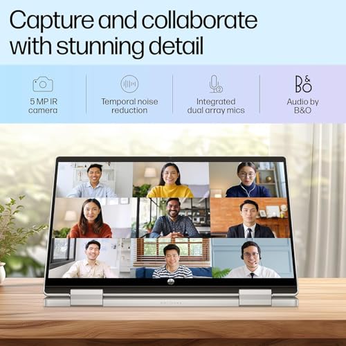 HP Pavilion x360, 13th Gen Intel Core i5-1335U (16GB DDR4, 512GB SSD) Touchscreen, 14"/35.6cm, FHD, Win 11, Office 21, Silver, 1.51kg, ek1074tu/1148tu, Iris Xe, FPR, 5MP Camera, Backlit KB Laptop