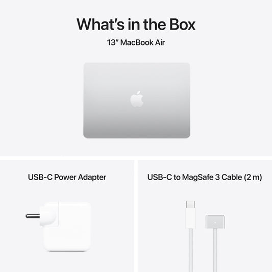 Apple 2025 MacBook Air (13-inch, Apple M4 chip with 10-core CPU and 10-core GPU, 16GB Unified Memory, 512GB) - Silver