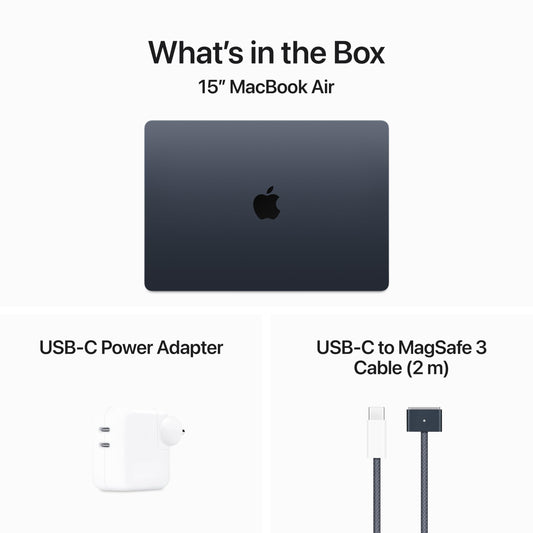 Apple 2024 MacBook Air 15″ Laptop with M3 chip: 38.91 cm (15.3″) Liquid Retina Display, 24GB Unified Memory, 512GB SSD Storage, Backlit Keyboard, 1080p FaceTime HD Camera, Touch ID- Midnight