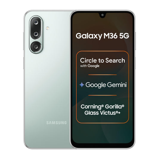 Samsung Galaxy M36 5G (Serene Green, 8 GB RAM, 256 GB Storage)| Circle to Search| Google Gemini| Corning Gorilla Glass Victus+| 7.7mm Slim| AI Enhanced 50 MP OIS Triple Camera| Unmatched Nightography