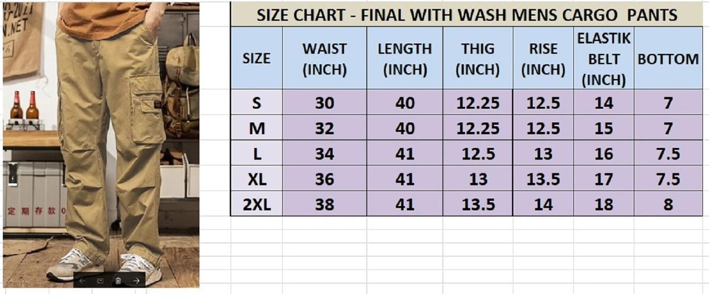 Lymio Men Cargo || Men Cargo Pants || Men Cargo Pants Cotton || Cargos for Men (Cargo-113-XL)