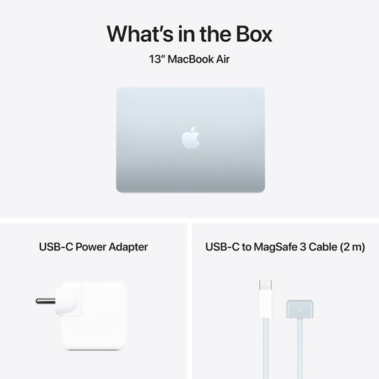 Apple 2025 MacBook Air (13-inch, Apple M4 chip with 10-core CPU and 10-core GPU, 16GB Unified Memory, 512GB) - Sky Blue