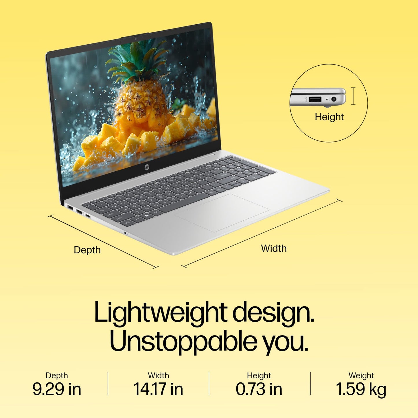HP 15, AMD Ryzen 5 7520U, 16GB DDR5, 512GB SSD, (Win 11, Office 21, Silver, 1.59kg), Anti-Glare, Micro-Edge, 15.6-inch(39.6cm), FHD Laptop, AMD Radeon Graphics, 1080p FHD Camera, Backlit KB, fc0690au