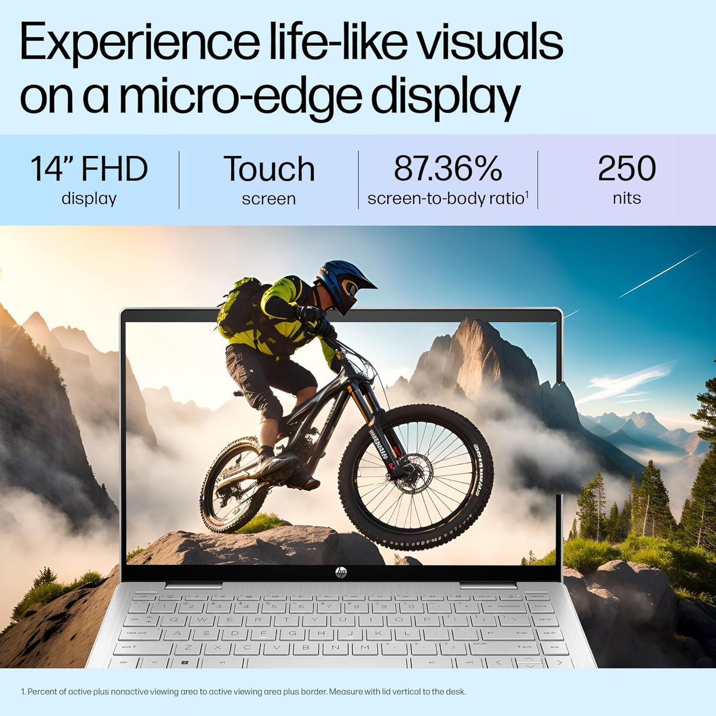 HP Pavilion x360, 13th Gen Intel Core i5-1335U (16GB DDR4, 512GB SSD) Touchscreen, 14"/35.6cm, FHD, Win 11, Office 21, Silver, 1.51kg, ek1074tu/1148tu, Iris Xe, FPR, 5MP Camera, Backlit KB Laptop