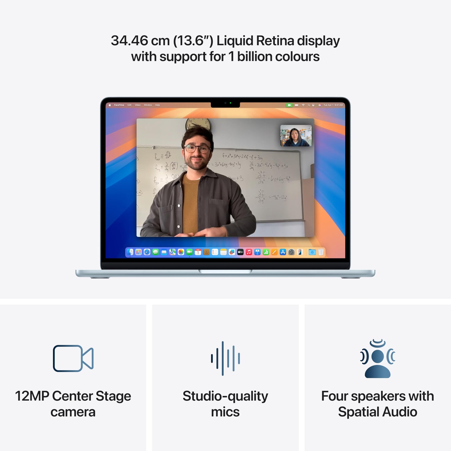 Apple 2025 MacBook Air (13-inch, Apple M4 chip with 10-core CPU and 10-core GPU, 16GB Unified Memory, 512GB) - Sky Blue