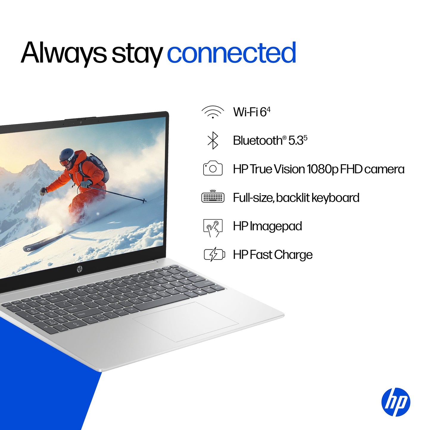 HP 15, 13th Gen Intel Core i7-1355U (16GB DDR4, 512GB SSD) FHD, Anti-Glare, 15.6’’/39.6cm, Win11, M365(1yr)* Office 24, Silver, 1.59kg, Iris Xe, FHD Camera w/Shutter, Backlit Laptop fd0468tu/fd0515tu