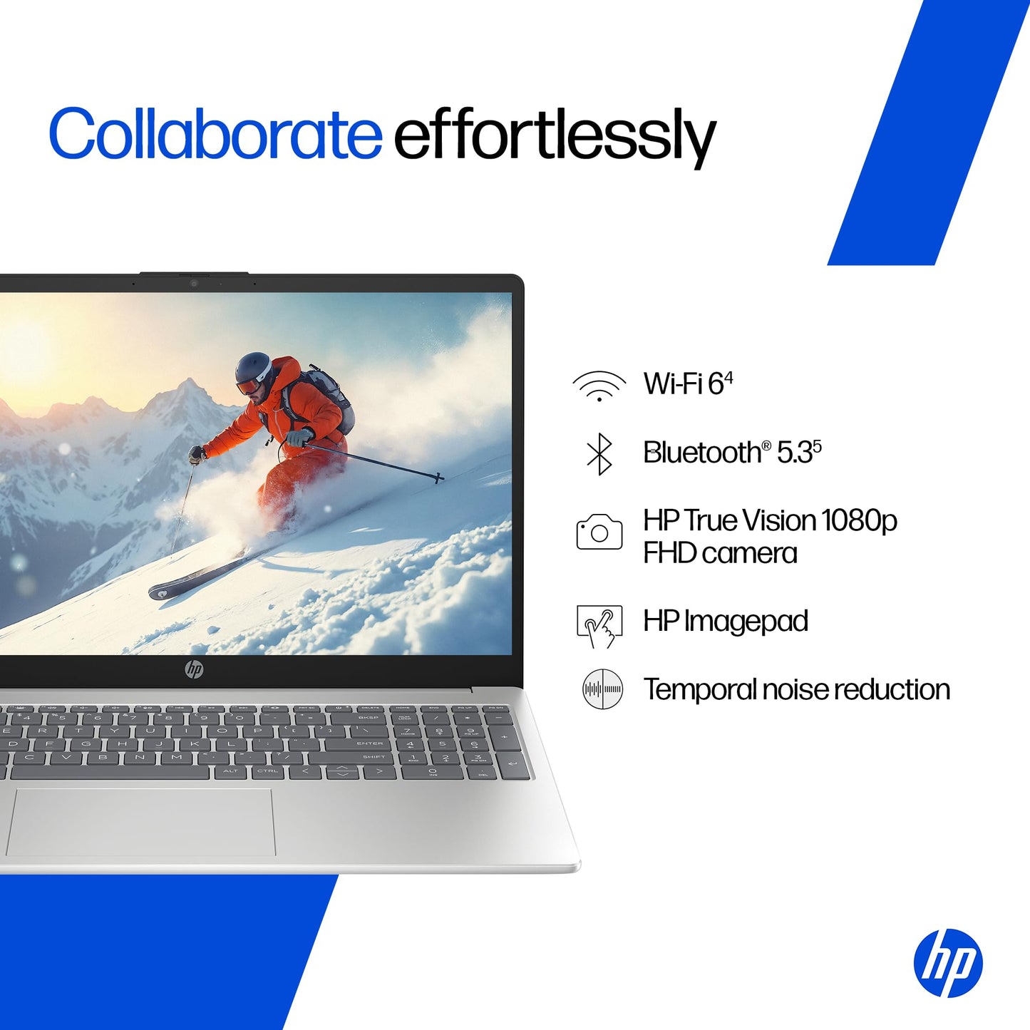 HP 15, 13th Gen Intel Core i5-1334U, (16GB DDR4,512GB SSD) Anti-Glare, Micro-Edge, FHD, 15.6''/39.6cm, Win11, M365 Basic(1yr)* Office24, Silver, 1.59kg, fd0577TU, Iris Xe, FHD Camera w/Shutter Laptop