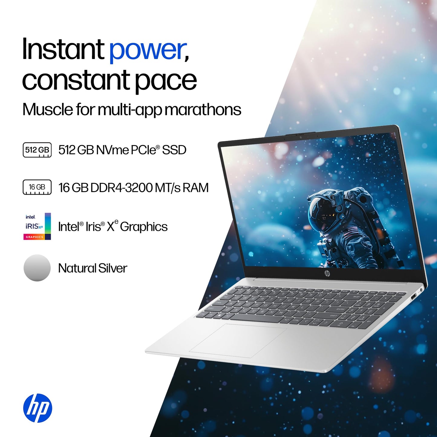 HP 15, 13th Gen Intel Core i7-1355U (16GB DDR4, 512GB SSD) FHD, Anti-Glare, 15.6’’/39.6cm, Win11, M365(1yr)* Office 24, Silver, 1.59kg, Iris Xe, FHD Camera w/Shutter, Backlit Laptop fd0468tu/fd0515tu