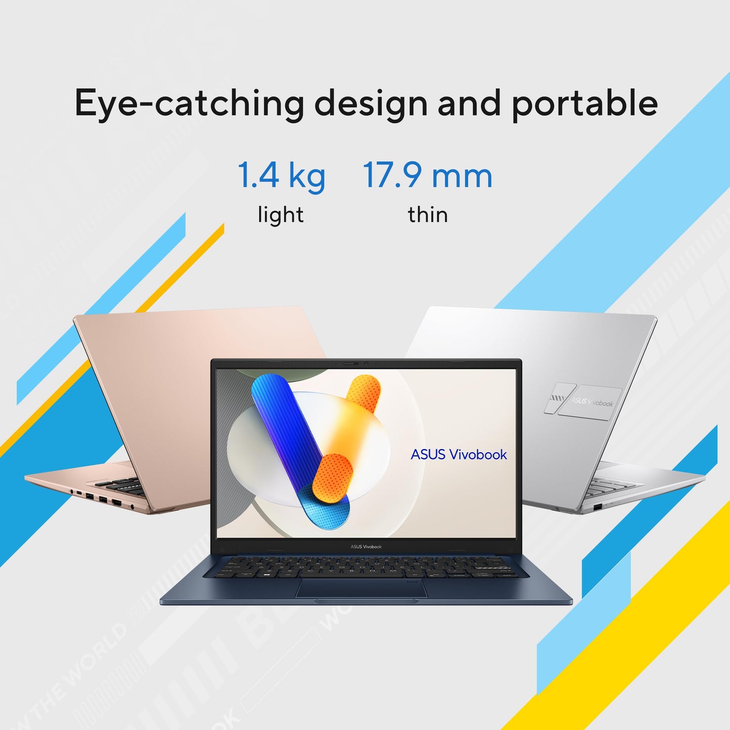 ASUS Vivobook 14, (i5 14th Gen) Intel Core 5 120U, Thin & Light Laptop(16GB RAM/512GB SSD/FHD/14/60Hz/Fingerprint Reader/M365 Basic (1Year)*/Office Home 2024/Quiet Blue/1.4 Kg) X1404VAP-EB542WS