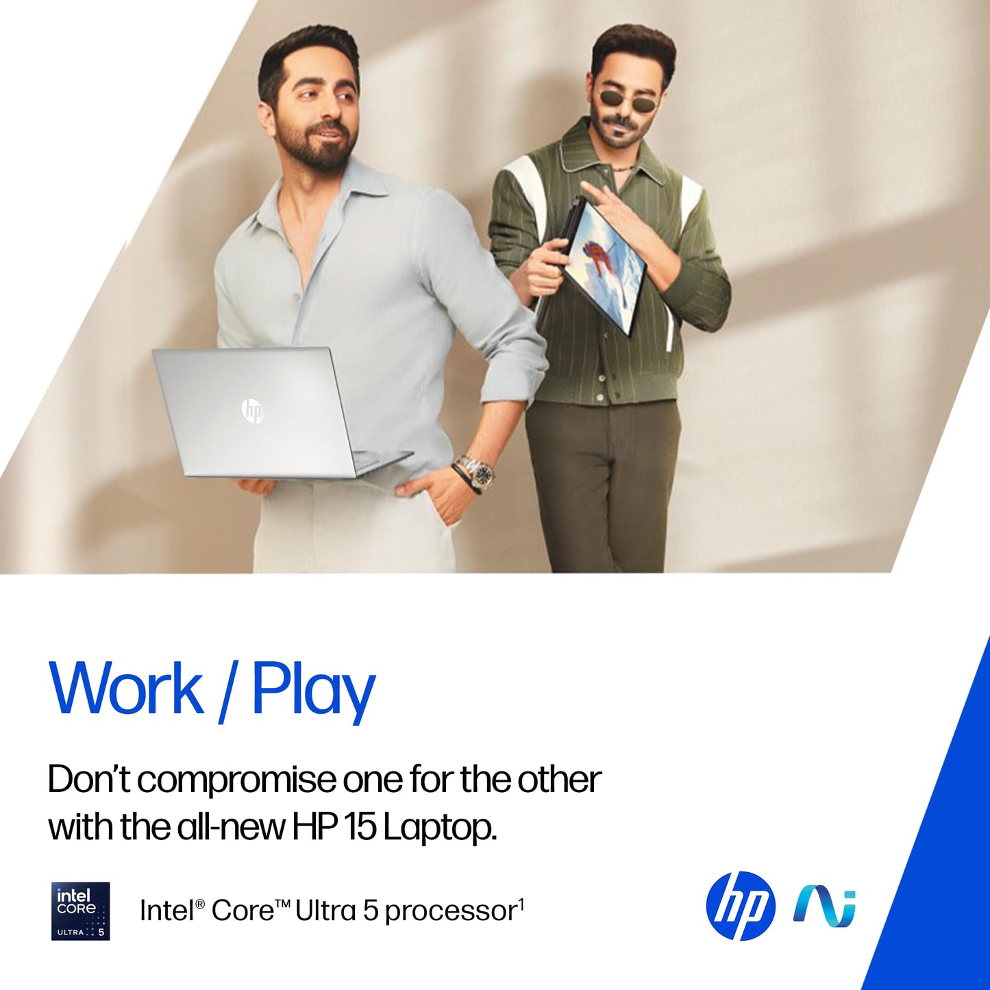 HP 15, Intel Ultra 5 125H, 12 Tops (16GB DDR5, 512GB SSD) FHD, IPS, 15.6''/39.6cm, Win11, M365 Basic(1yr)* Office24, Silver, 1.65kg, fd1254TU, Intel Graphics, FHD Camera w/Shutter, AI Powered Laptop