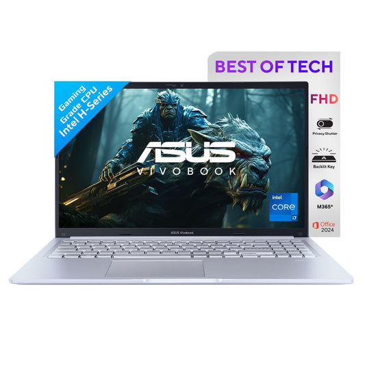 ASUS Vivobook 15, Intel Core i7 13th Gen 13620H, 16GB RAM, 512GB SSD, FHD 15.6", Windows 11, Office Home 2024, Cool Silver, 1.70kg, X1502VA-BQ837WS, Intel UHD iGPU, M365 Basic (1Year)* Laptop