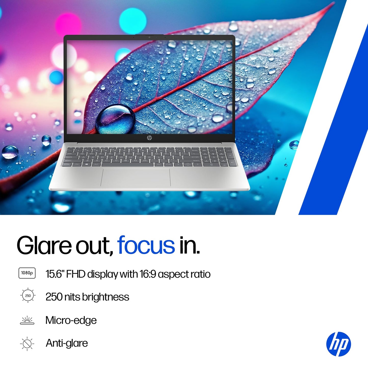 HP 15, 13th Gen Intel Core i5-1334U, (16GB DDR4,512GB SSD) Anti-Glare, Micro-Edge, FHD, 15.6''/39.6cm, Win11, M365 Basic(1yr)* Office24, Silver, 1.59kg, fd0577TU, Iris Xe, FHD Camera w/Shutter Laptop
