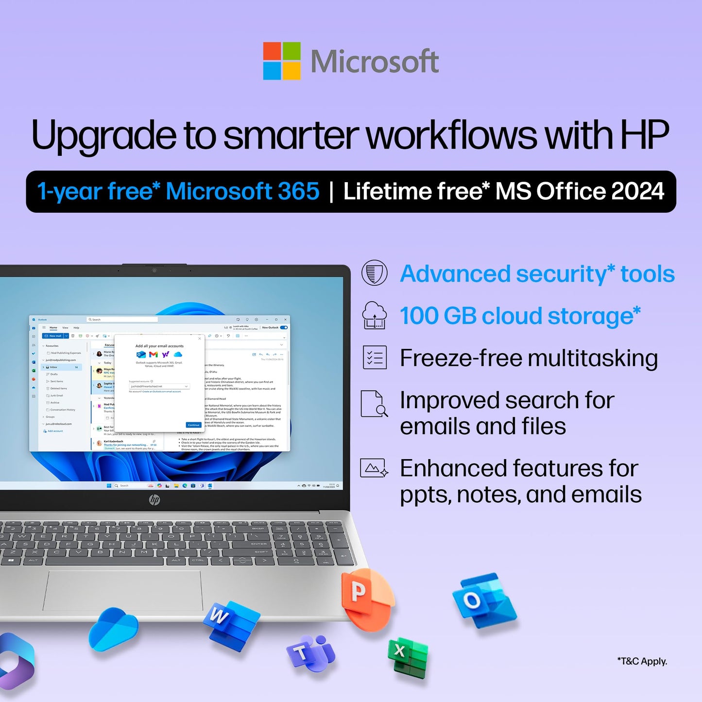 HP 15, 13th Gen Intel Core i3-1315U (12GB DDR4, 512GB SSD) FHD, Anti-Glare, Micro-Edge, 15.6''/39.6cm, Win11, M365 Basic(1yr)* Office24, Silver, 1.59kg, fd0573TU, FHD Camera w/Shutter Laptop