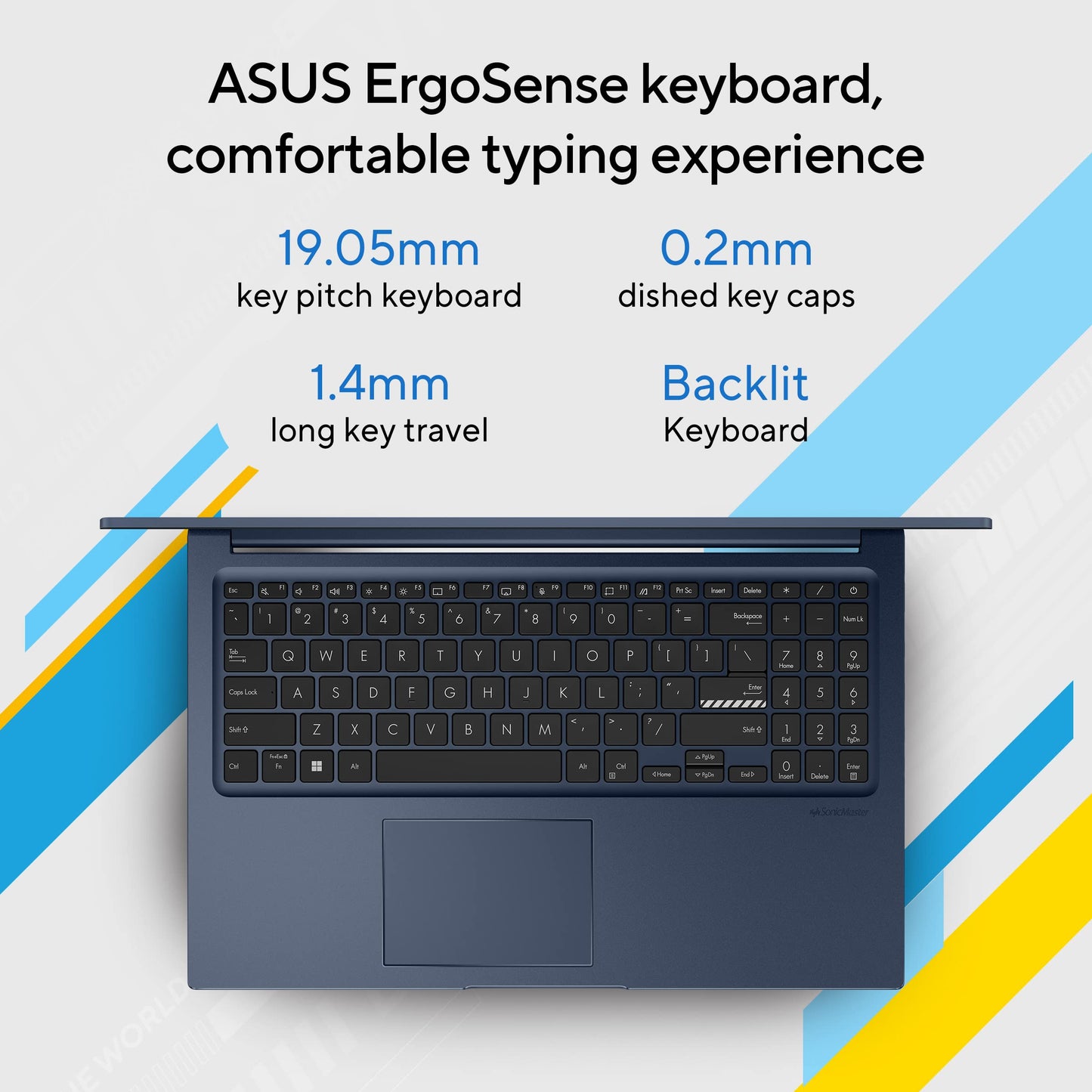 ASUS Vivobook 15, (i5 14th Gen) Intel Core 5 120U,Thin & Light Laptop (16GB RAM/512GB SSD/FHD/15.6"/60Hz/Backlit Keyboard/Windows 11/Office 2021/Quiet Blue/1.70 kg) X1504VAP-NJ2864WS