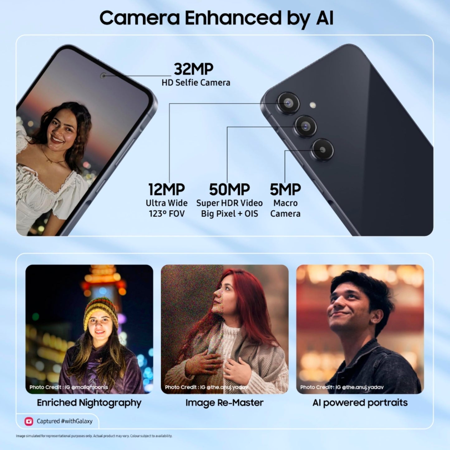 Samsung Galaxy A55 5G (Awesome Navy, 12GB RAM, 256GB Storage) | AI | Metal Frame | 50 MP Main Camera (OIS) | Super HDR Video| Nightography | IP67 | Corning Gorilla Glass Victus+ | sAMOLED Display
