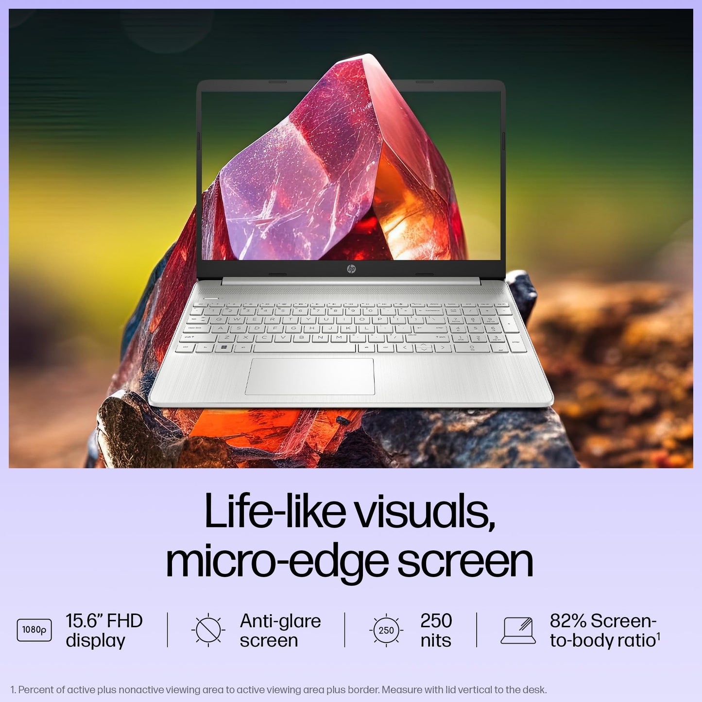 HP 15s, 12th Gen Intel Core i3-1215U (8GB DDR4, 512GB SSD) Anti-Glare, 15.6"/39.6cm,FHD, Win 11, MS Office 21, Silver, 1.69kg, fy5006tu/fd0751tu/fd0752tu, UHD Graphics, HD Camera, Dual Speakers Laptop