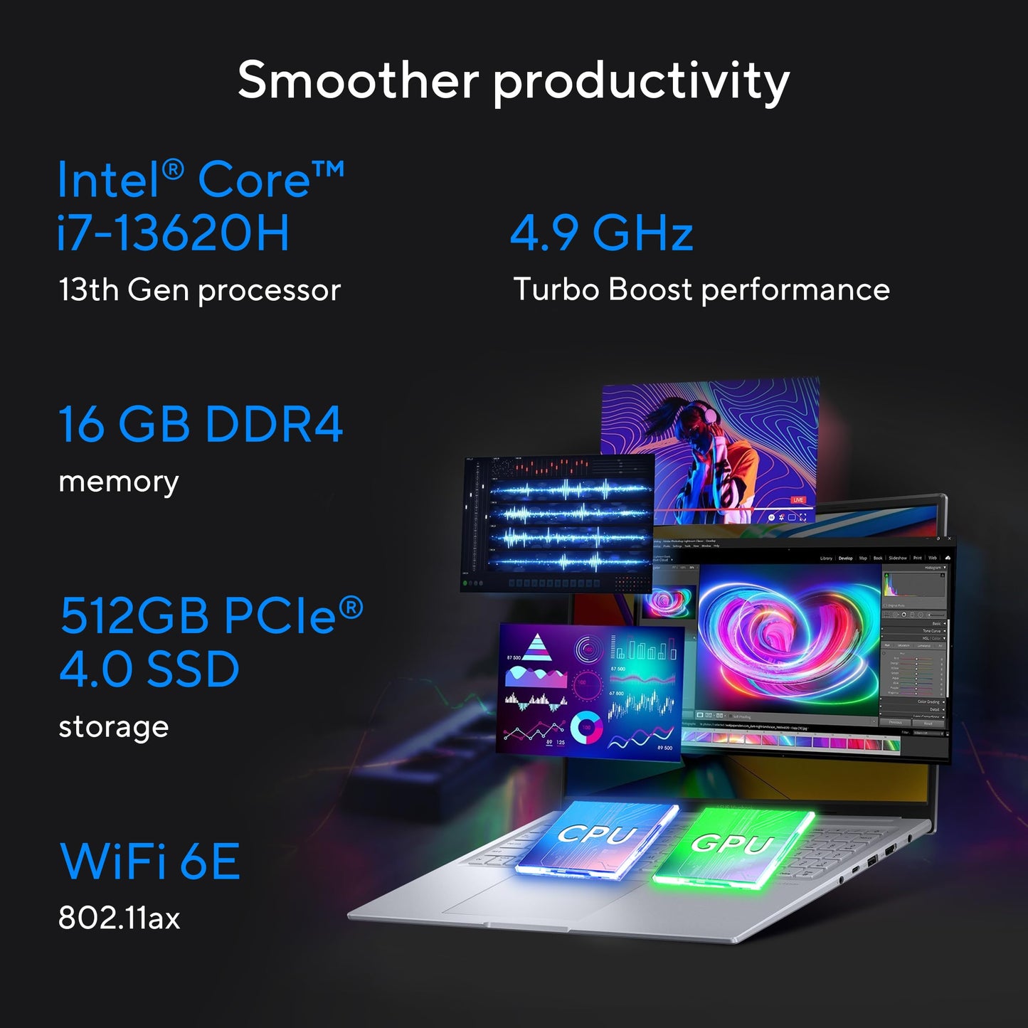 ASUS Vivobook 16X,Smartchoice,Intel Core i7-13620H,Creator/Gaming Laptop(RTX 3050-4GB/16GB RAM/512GB SSD/FHD+/16"/144Hz/M365 Basic (1Year)*/Office Home 2024/Cool Silver/1.8 Kg) K3605VC-RP492WS