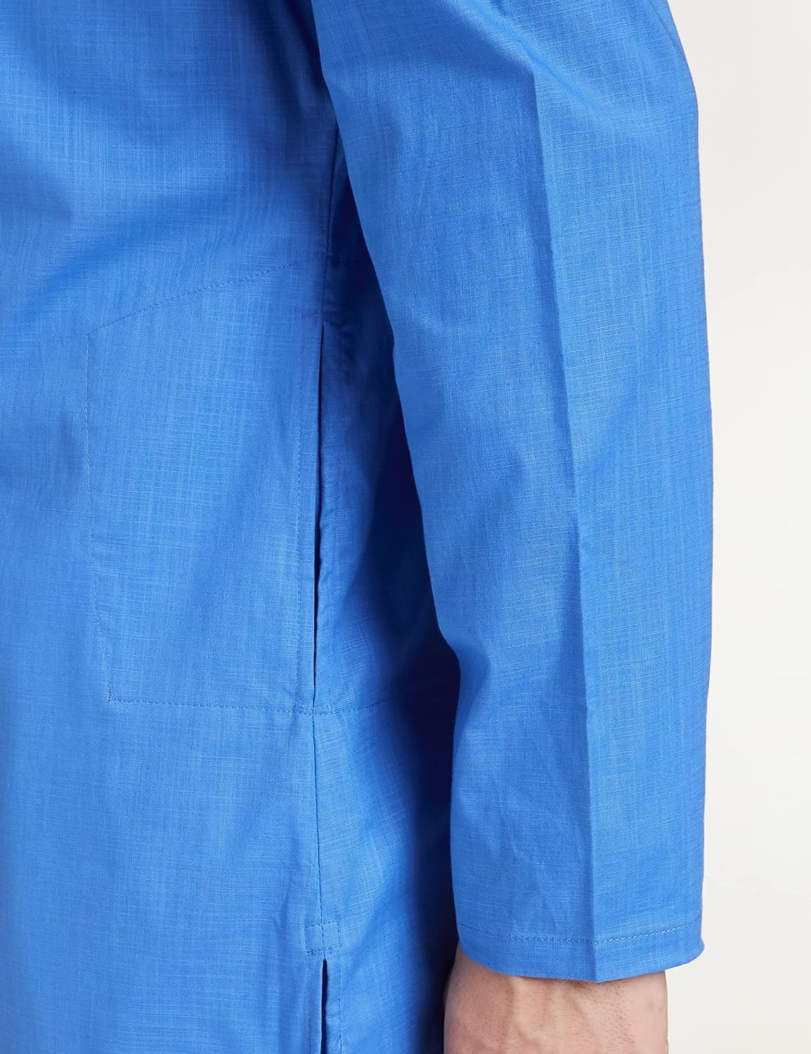Amazon Brand - Symbol Cotton Solid Regular Men's Kurtas (SYMETHLKUR-1_Blue_M)