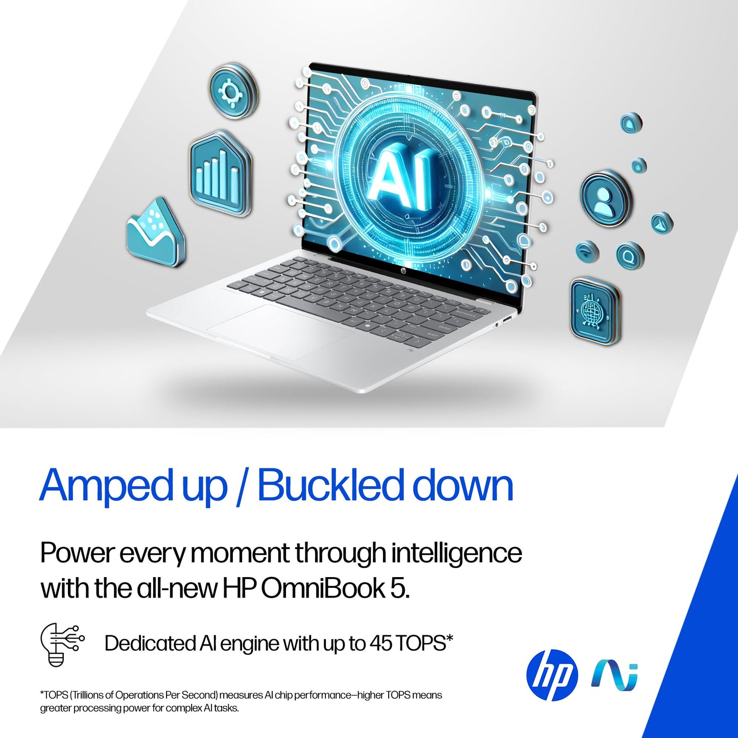 HP OmniBook 5 OLED (Previously Pavilion), Snapdragon X Processor (16GB LPDDR5x, 1TB SSD) 2K, 14''/35.6cm, Win11, M365 Basic(1yr)* Office24, Silver, 1.35kg, he0015QU, Light-Weight, Next-Gen AI Laptop