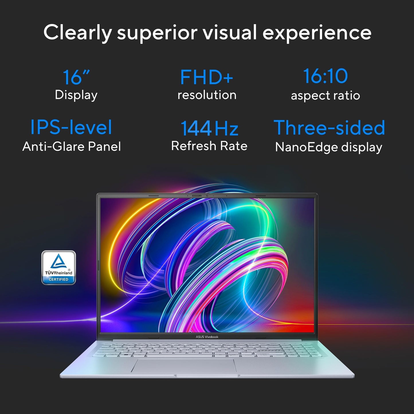 ASUS Vivobook 16X,Smartchoice,Intel Core i7-13620H,Creator/Gaming Laptop(RTX 3050-4GB/16GB RAM/512GB SSD/FHD+/16"/144Hz/M365 Basic (1Year)*/Office Home 2024/Cool Silver/1.8 Kg) K3605VC-RP492WS