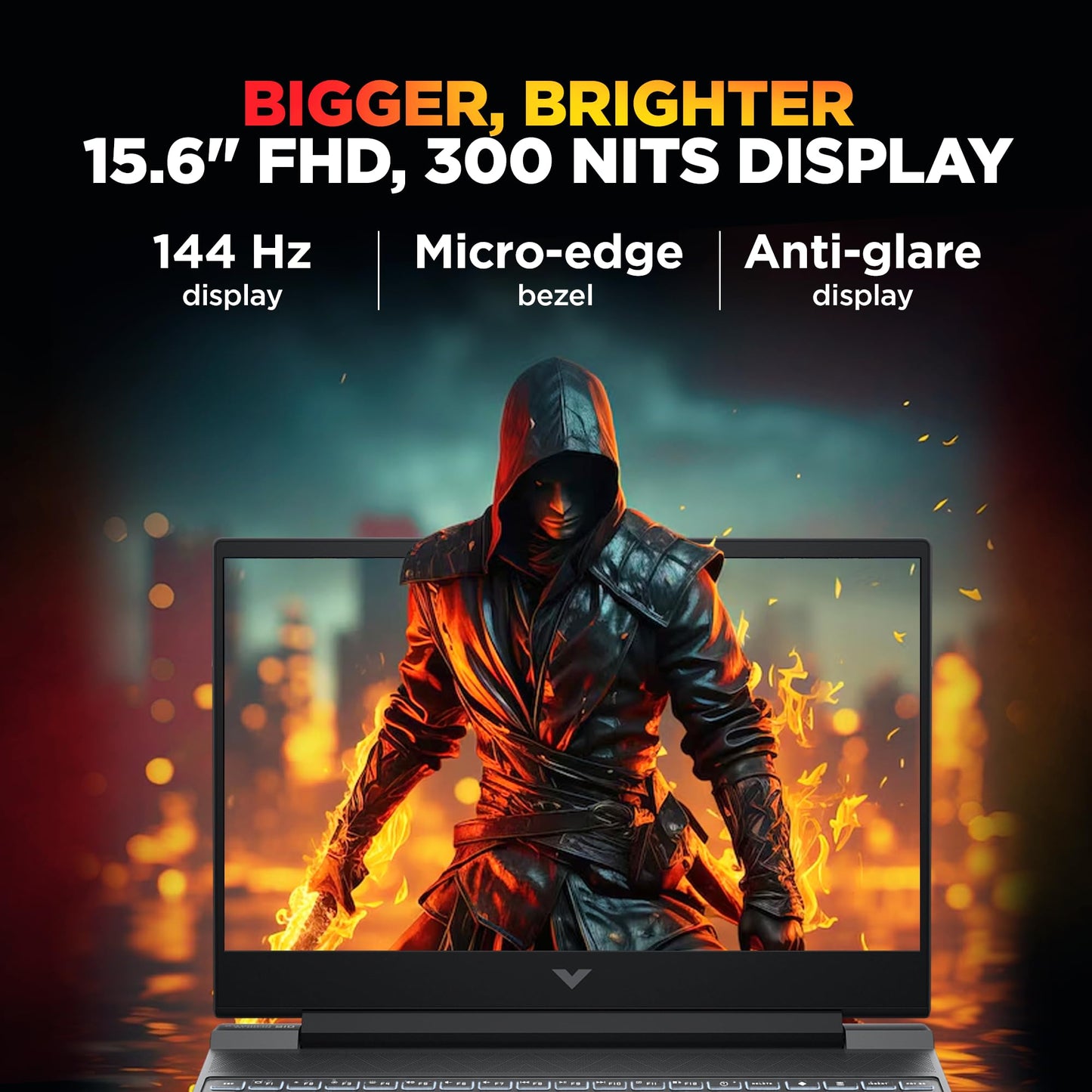 HP Victus, 13th Gen Intel Core i7-13620H, 8GB RTX 5060, 24GB DDR5(Upgradeable) 1TB SSD, 144Hz, 300nits, IPS, FHD, 15.6"/39.6cm, Win11, M365* Office 24, Mica Silver, 2.29Kg, fa2308TX, RGB Laptop